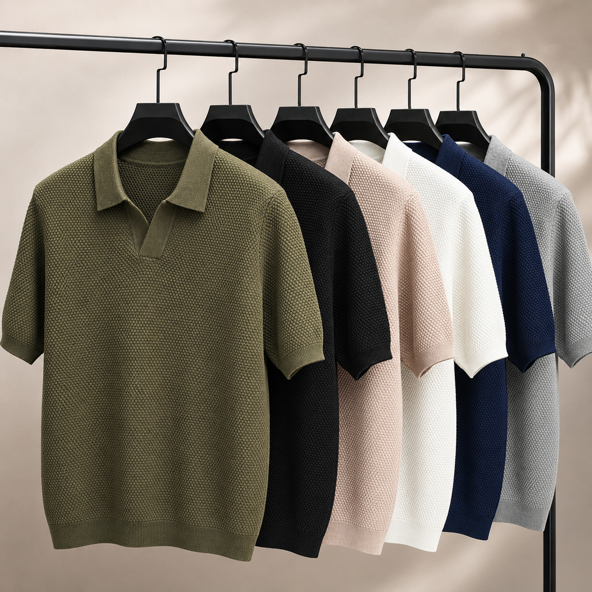 Men's Knitted Polo Shirt