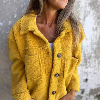 Lapel Single-Breasted Wool Coat