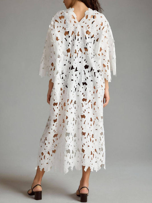 Lace Beach Cover Up Midi Dress