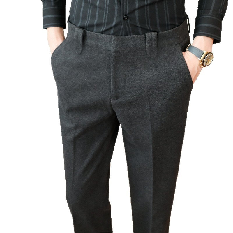 Men's Wool Blend Business Casual Trousers
