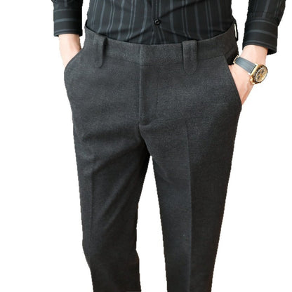 Men's Wool Blend Business Casual Trousers