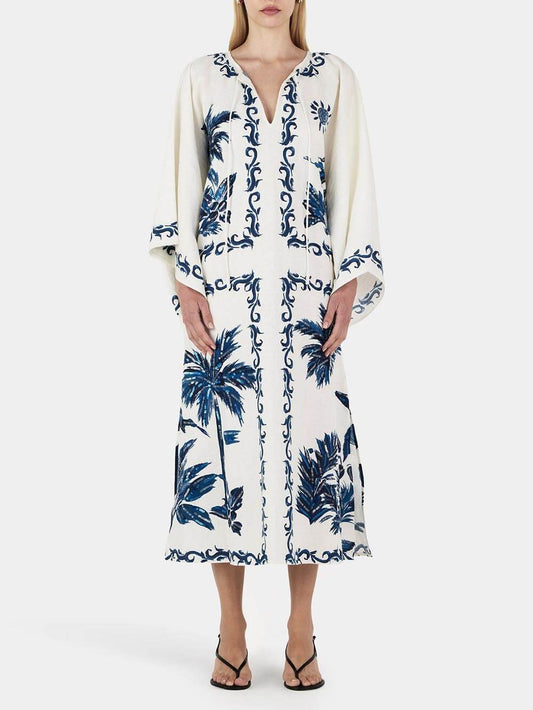 Hawaiian Print Midi Dress