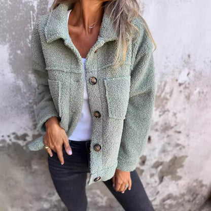 Lapel Single-Breasted Wool Coat