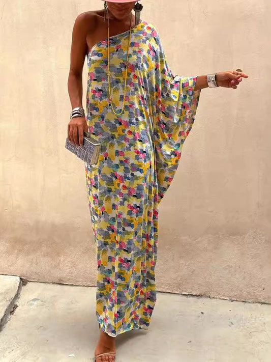 Tie Dye Off Shoulder Maxi Dress