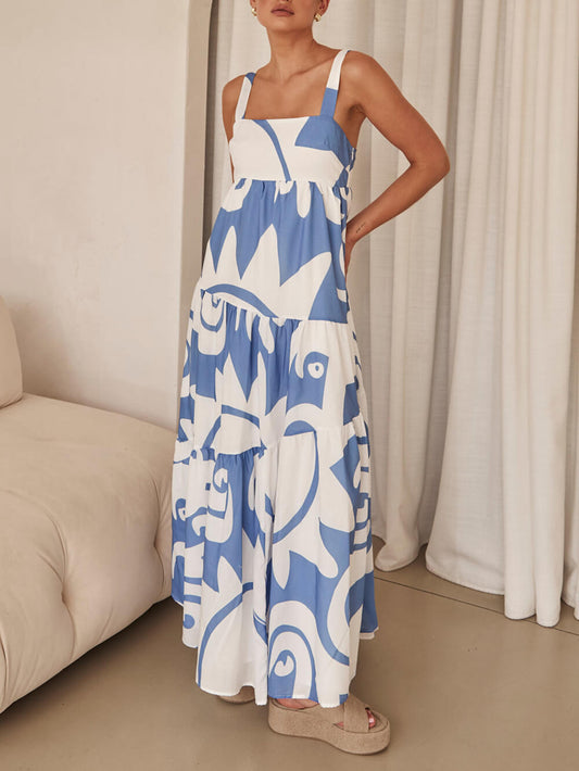 Geometric Print Maxi Dress