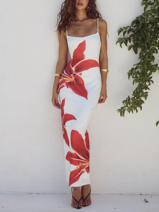 Floral Abstract Print Maxi Dress