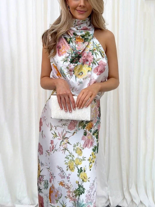 Halter Floral Maxi Dress