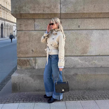Women’s Belted Short Trench Coat