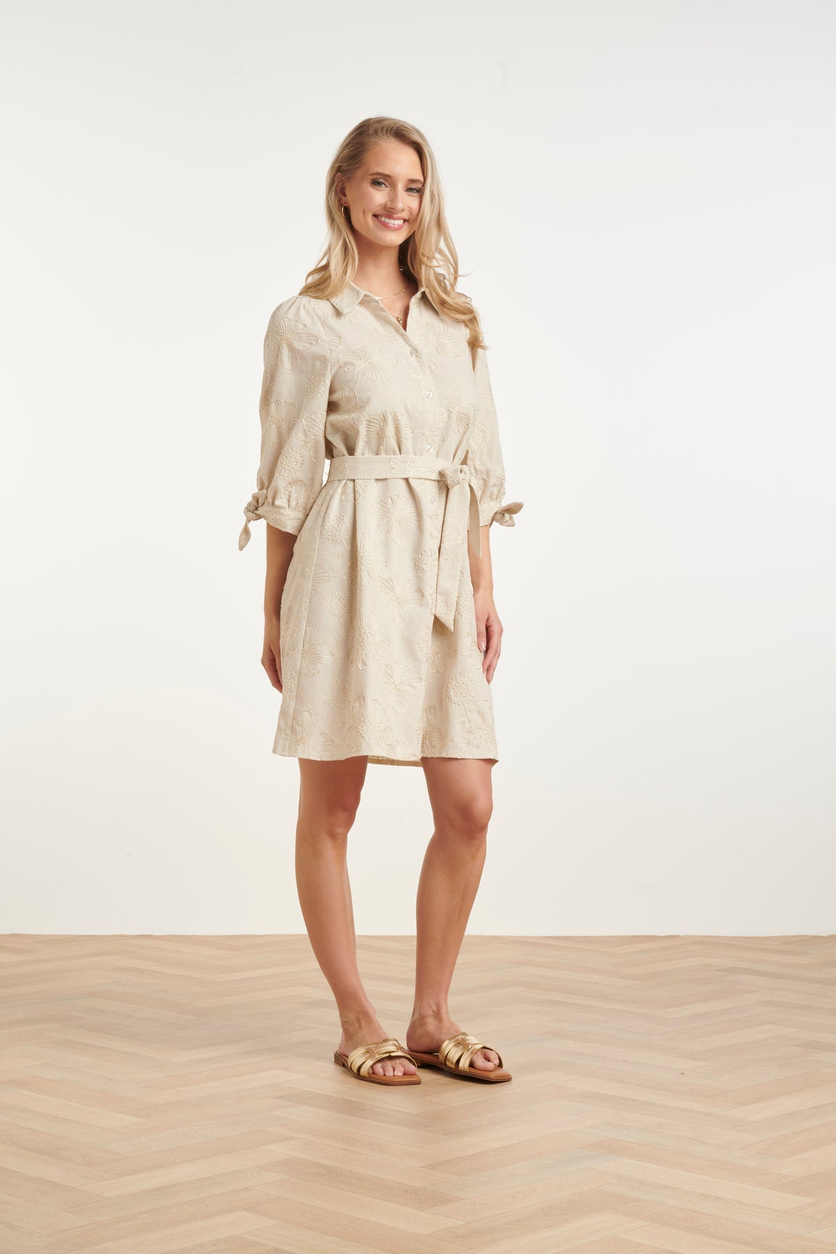 Embroidered Shirt Dress
