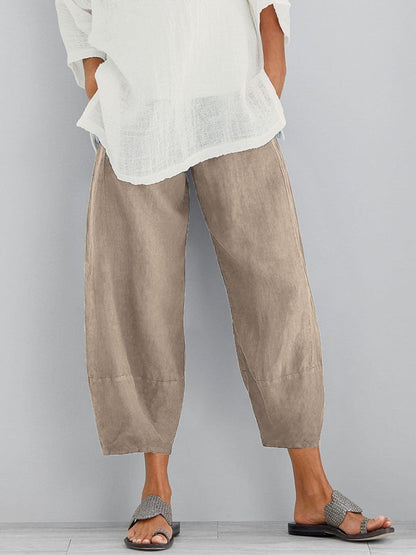 Women's Wide Leg Linen Trousers