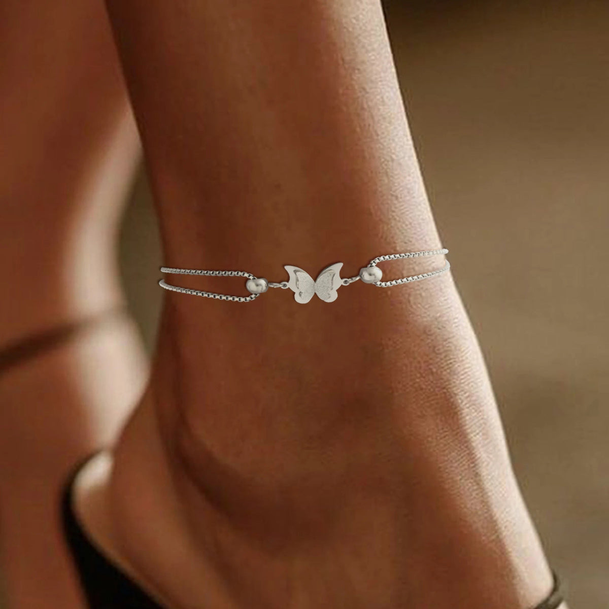 Butterfly Double Chain Anklet