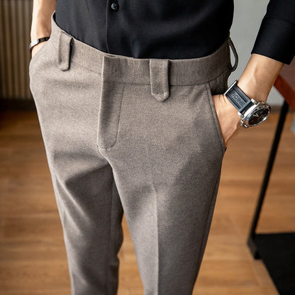 Men's Wool Blend Business Casual Trousers