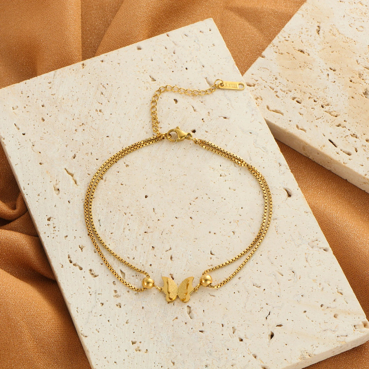Butterfly Double Chain Anklet