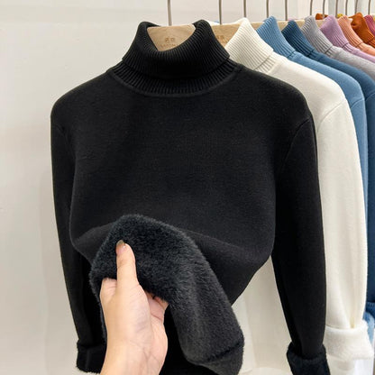 Women’s Fleece-Lined High Neck Sweater
