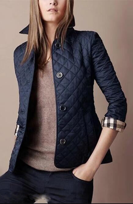 Elegant Lapel Single-Breasted Slim Warm Spun Cotton Top