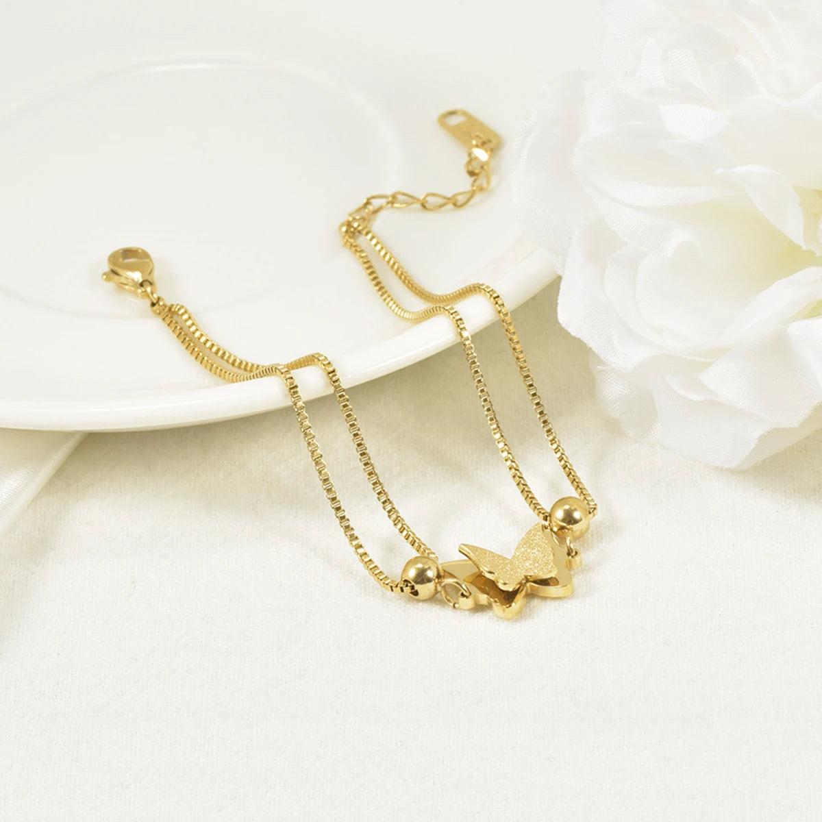 Butterfly Double Chain Anklet