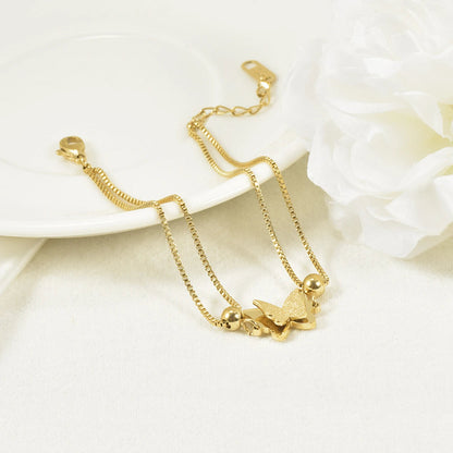 Butterfly Double Chain Anklet
