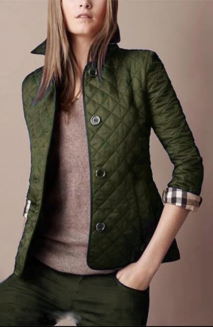 Elegant Lapel Single-Breasted Slim Warm Spun Cotton Top