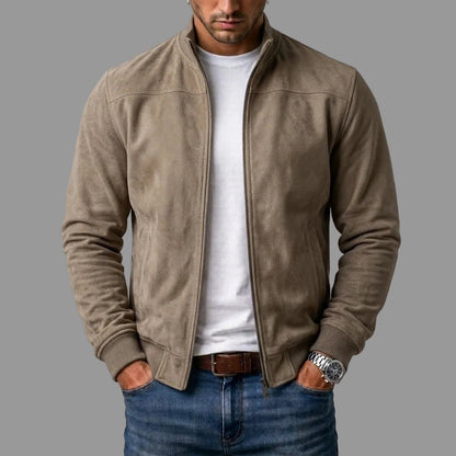 Men's Suede Bomber Jacket