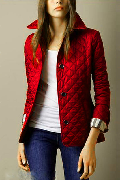 Elegant Lapel Single-Breasted Slim Warm Spun Cotton Top
