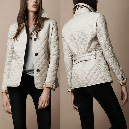 Elegant Lapel Single-Breasted Slim Warm Spun Cotton Top