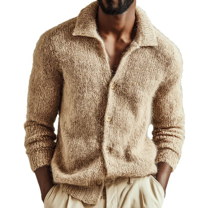 Mens Long Sleeve Knit Cardigan