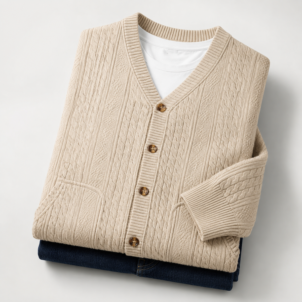 Men's Cable Knit Cardigan