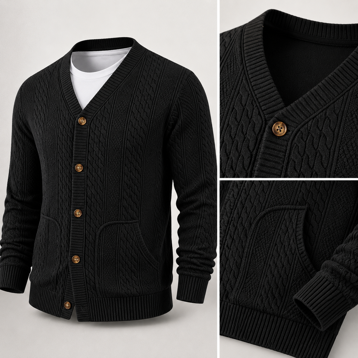 Men's Cable Knit Cardigan