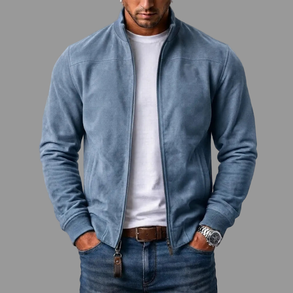 Men's Suede Bomber Jacket