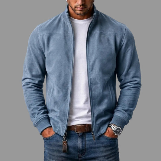 Men's Suede Bomber Jacket