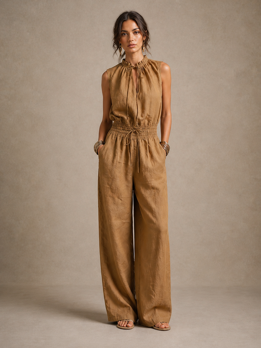 Women's Wide Leg Halter Jumpsuit