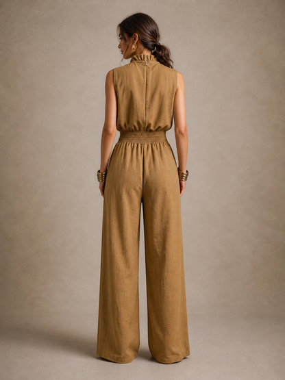 Women's Wide Leg Halter Jumpsuit