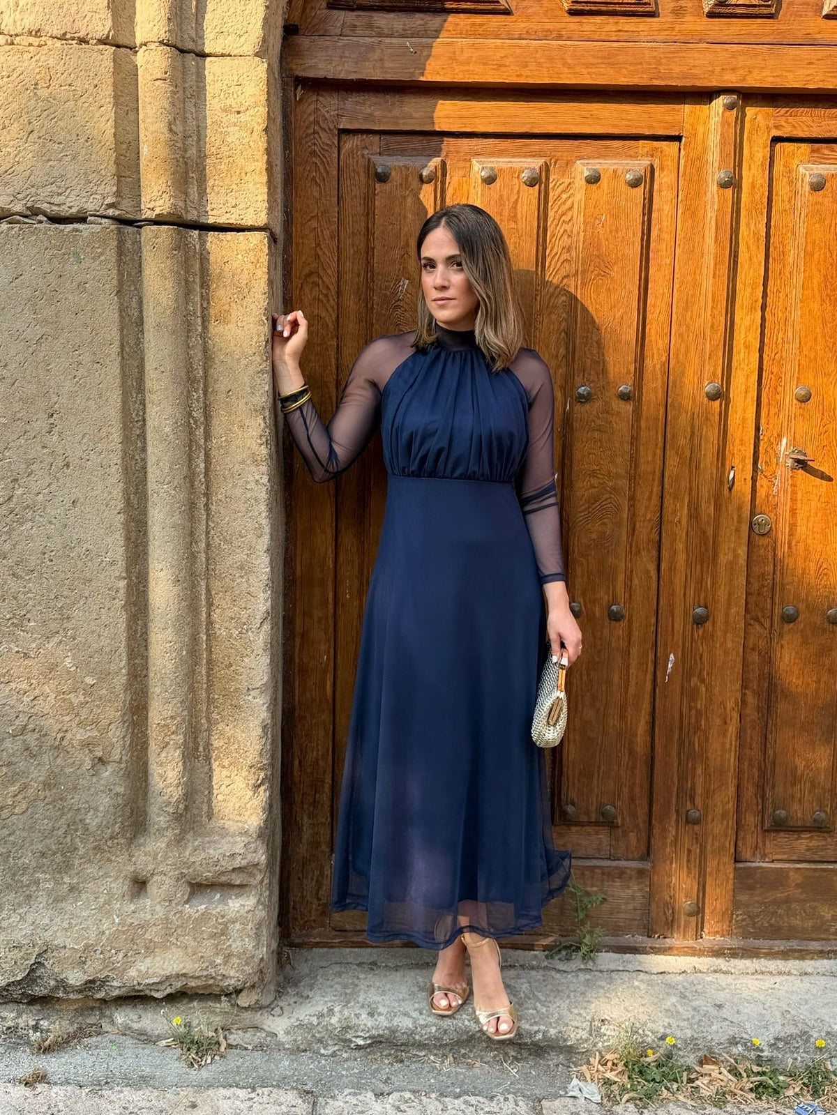 Long Sleeve Tulle Maxi Dress