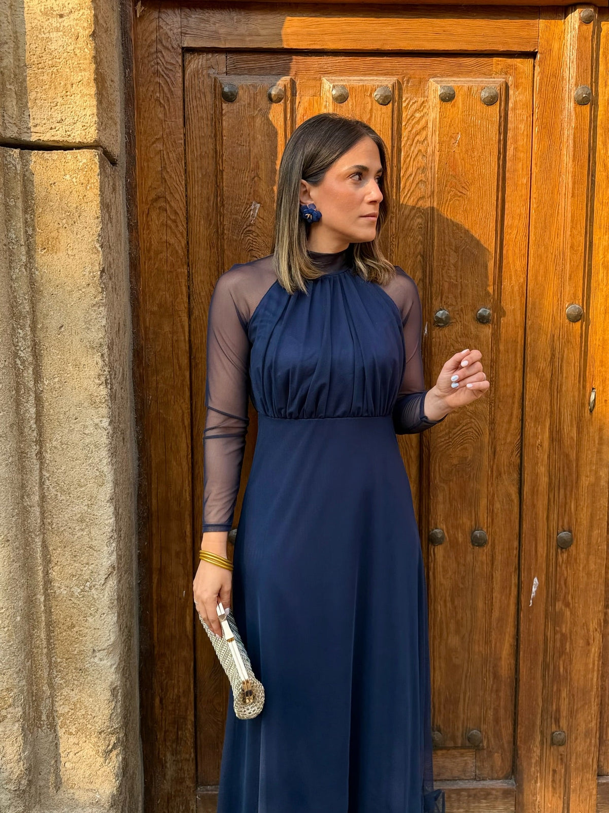 Long Sleeve Tulle Maxi Dress