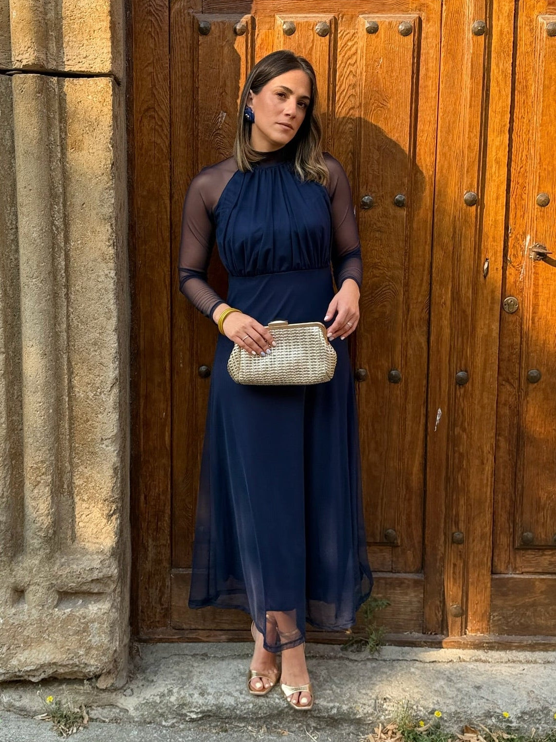 Long Sleeve Tulle Maxi Dress