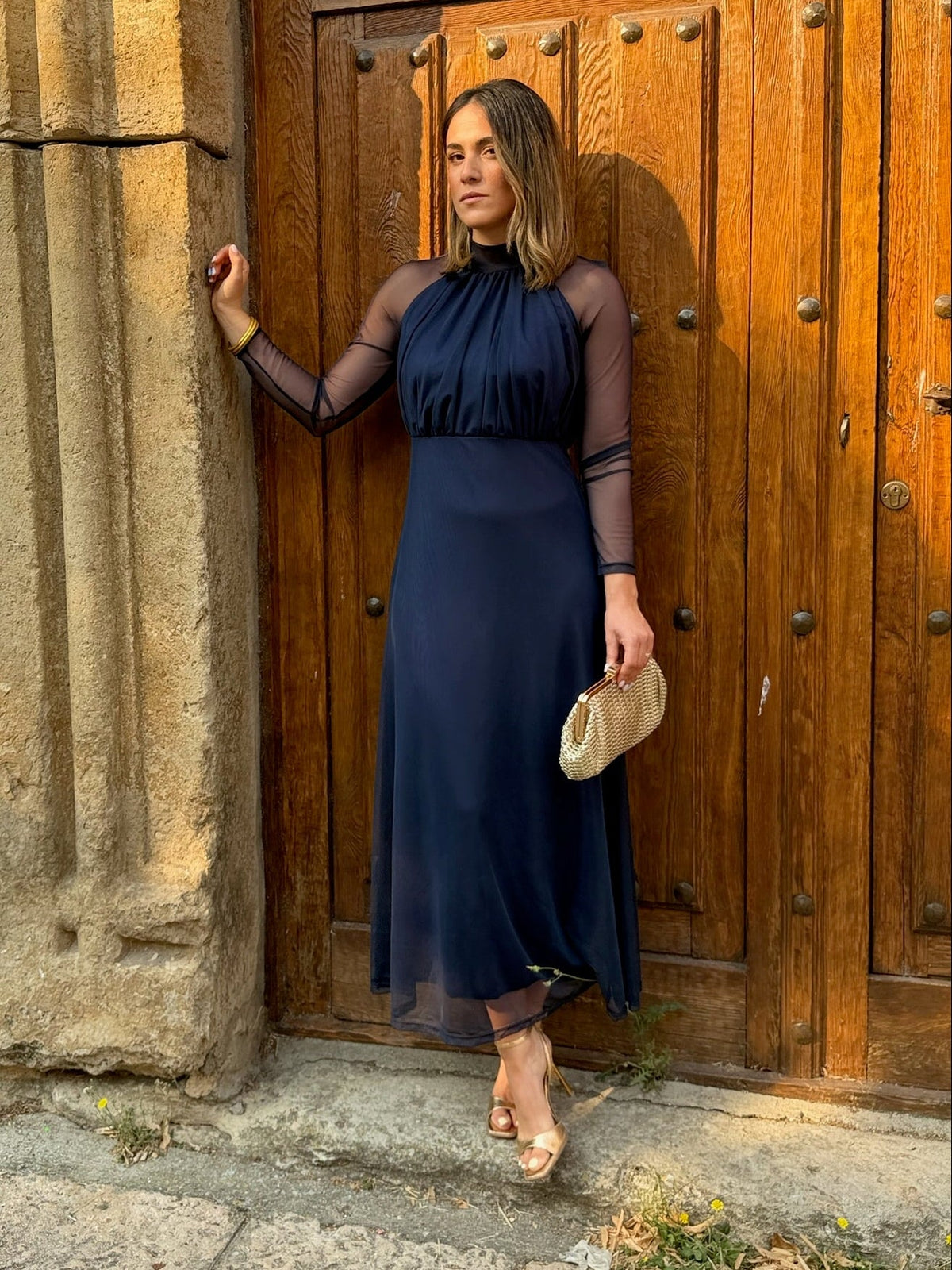 Long Sleeve Tulle Maxi Dress