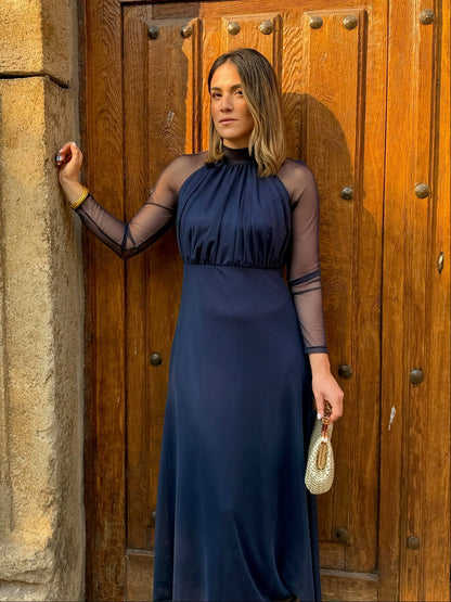 Long Sleeve Tulle Maxi Dress