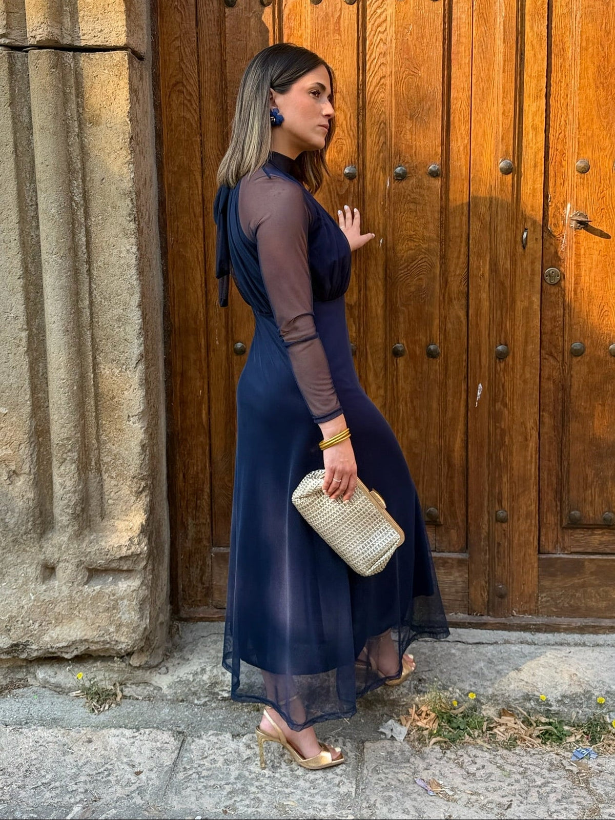 Long Sleeve Tulle Maxi Dress