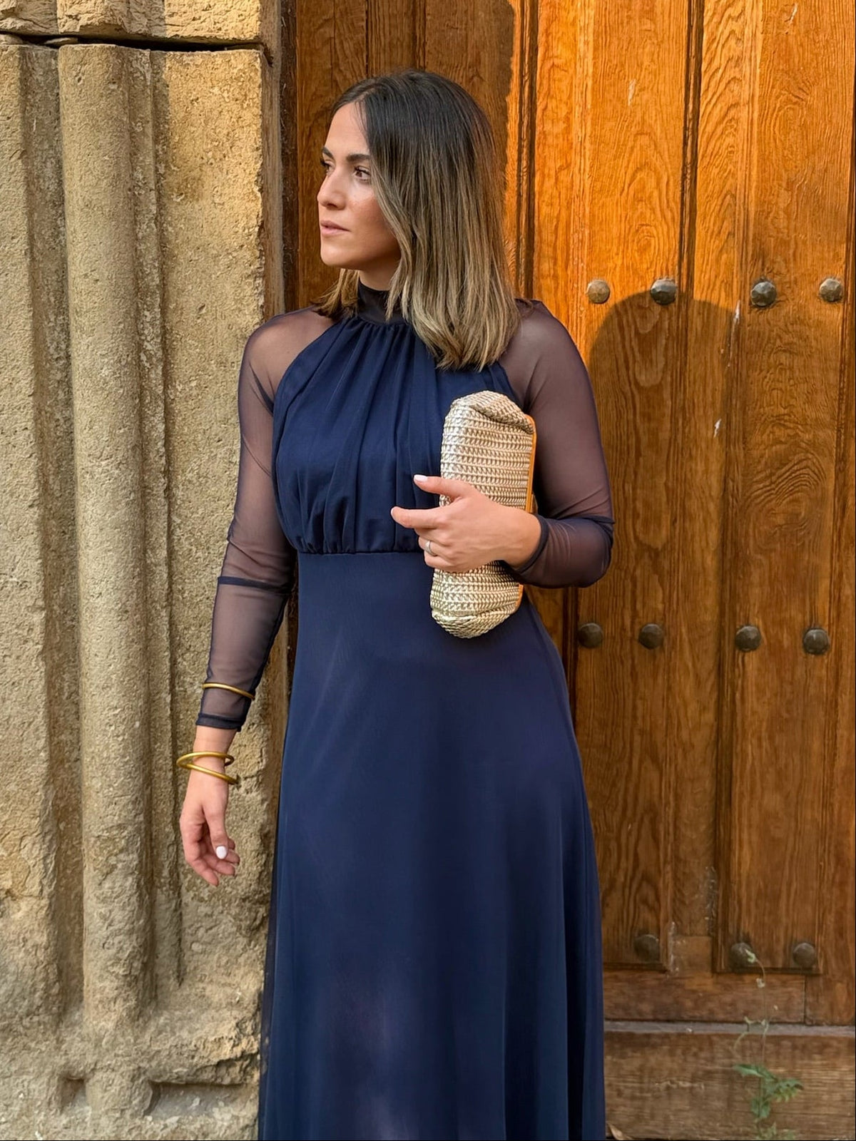 Long Sleeve Tulle Maxi Dress