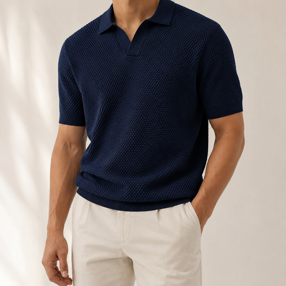 Men's Knitted Polo Shirt