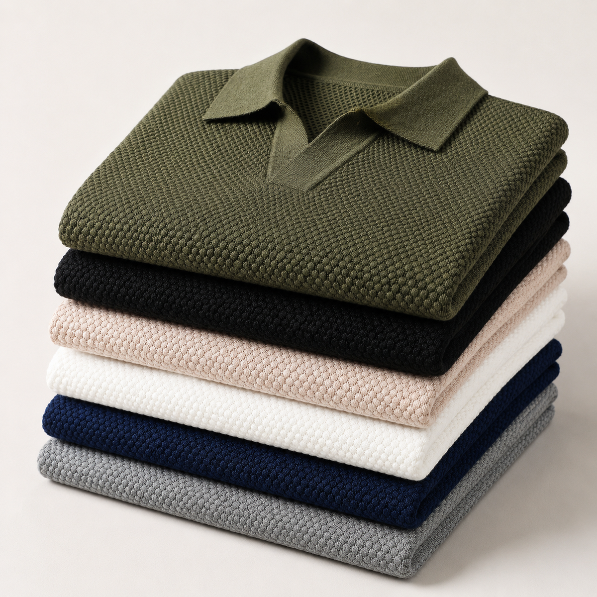 Men's Knitted Polo Shirt