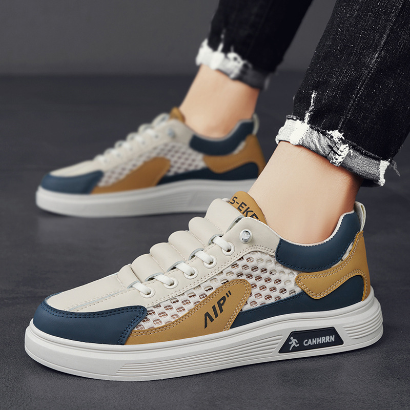 Men's Leather Mesh Trainers