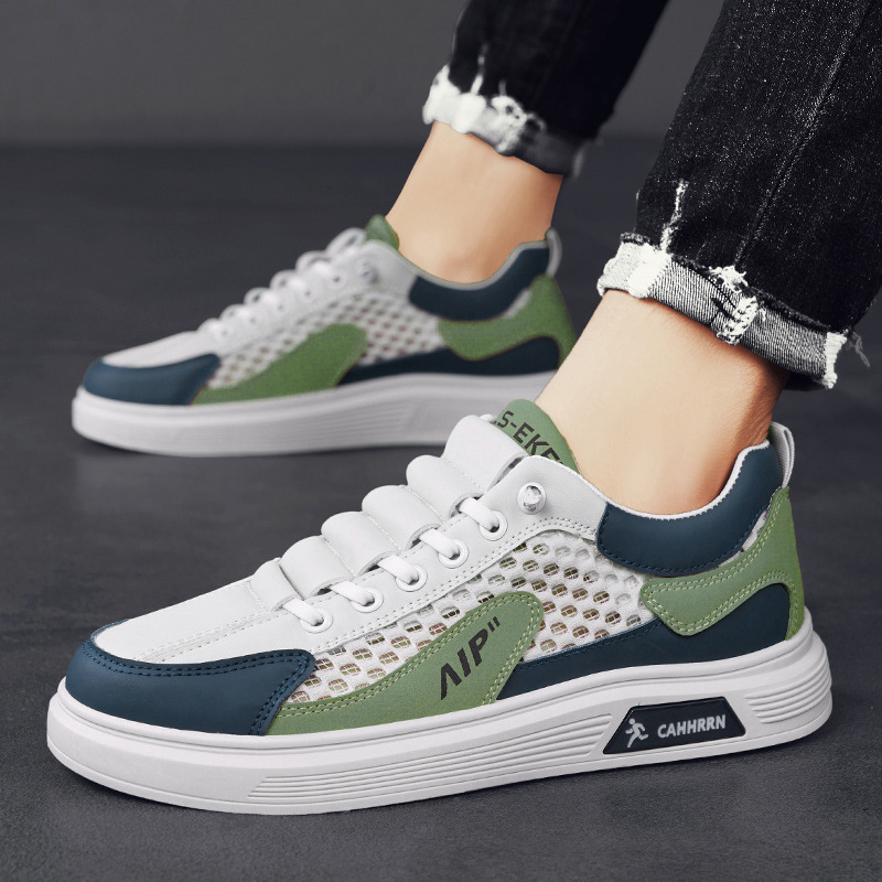 Men's Leather Mesh Trainers