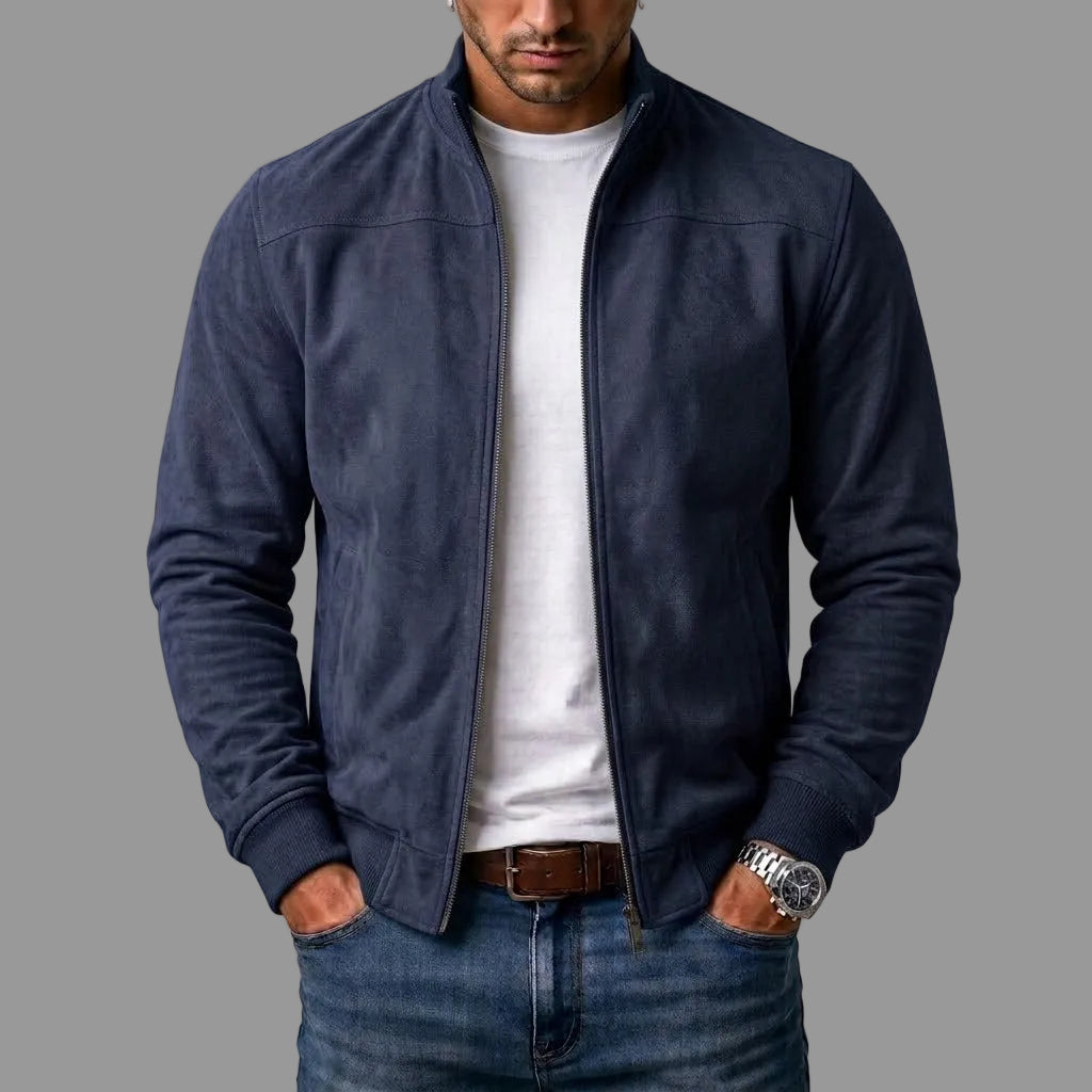 Men's Suede Bomber Jacket