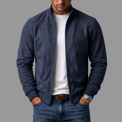 Men's Suede Bomber Jacket