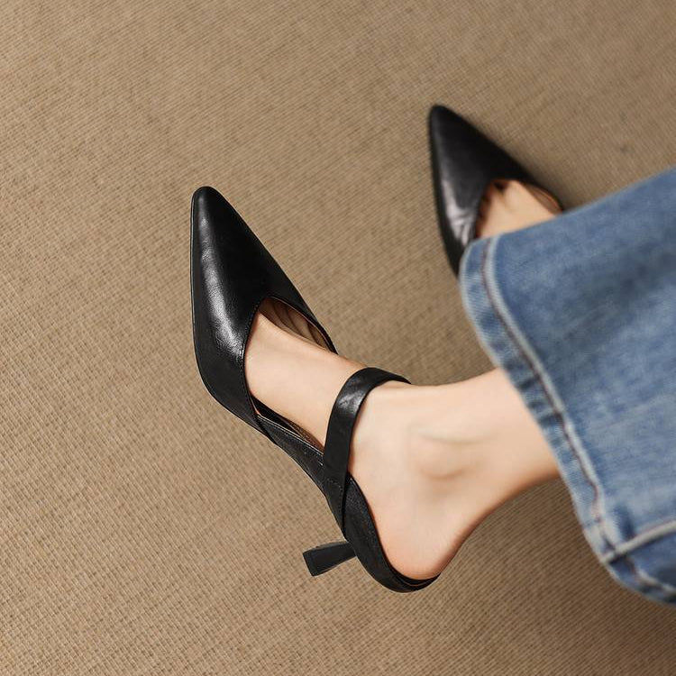 Leather Mary Jane Mules