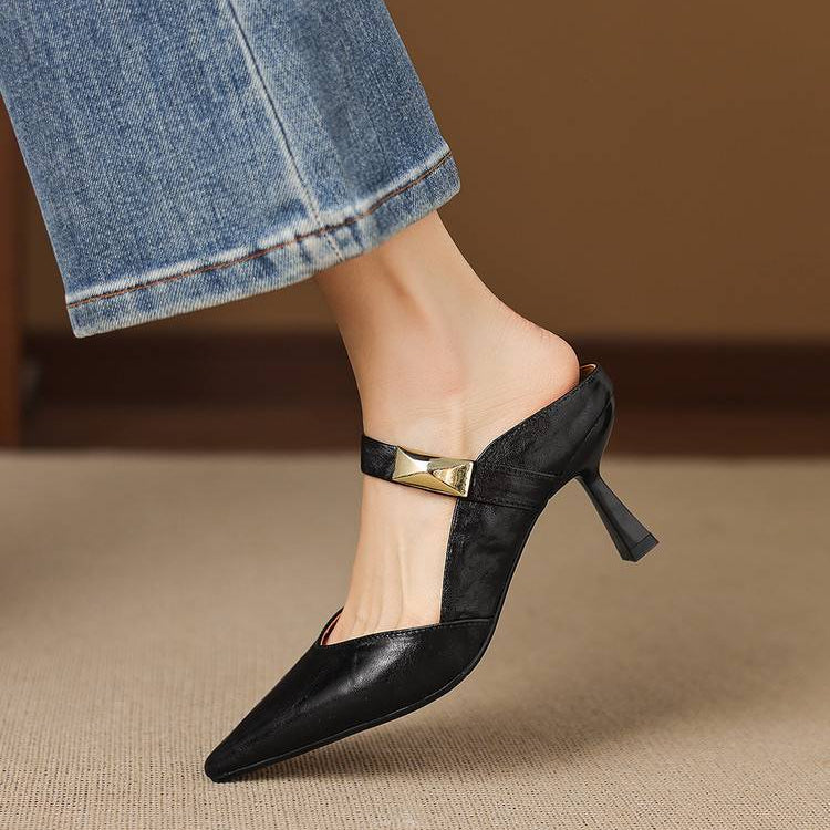 Leather Mary Jane Mules