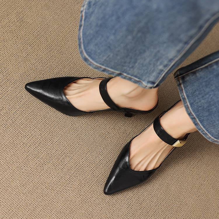Leather Mary Jane Mules