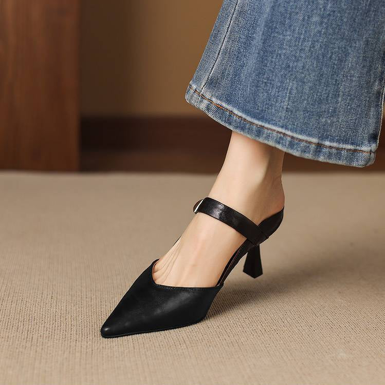 Leather Mary Jane Mules