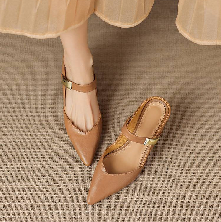 Leather Mary Jane Mules